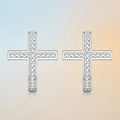 S925 Sterling Silver Cross Moissanite Earrings