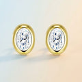 S925 Silver Gold-Plated Moissanite Stud Earrings