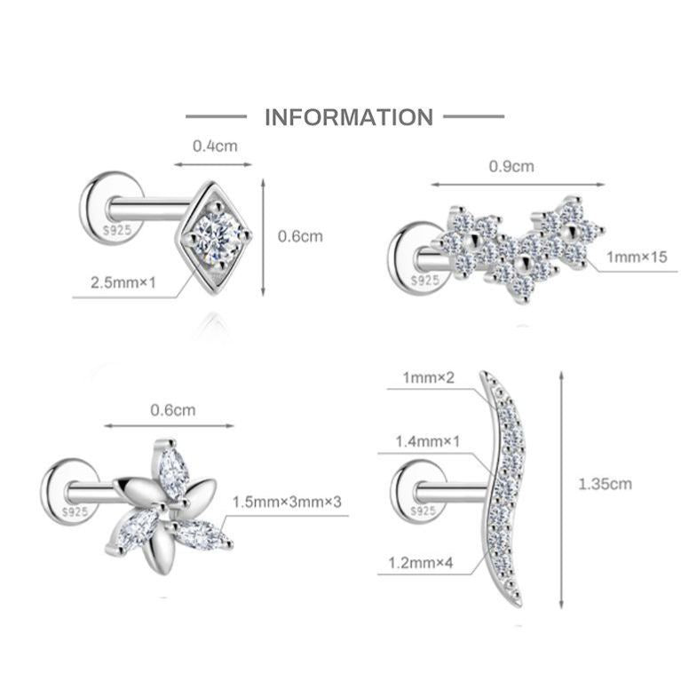 S925 Sterling Silver Snowflake & Wave Spinner Tassel Moissanite Earrings