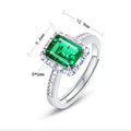 S925 Silver Adjustable Open Ring Set with Lab-Grown Colored Gemstone and Moissanite