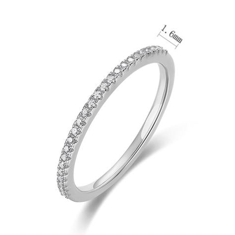 S925 Silver Micro-Pave Moissanite Ring