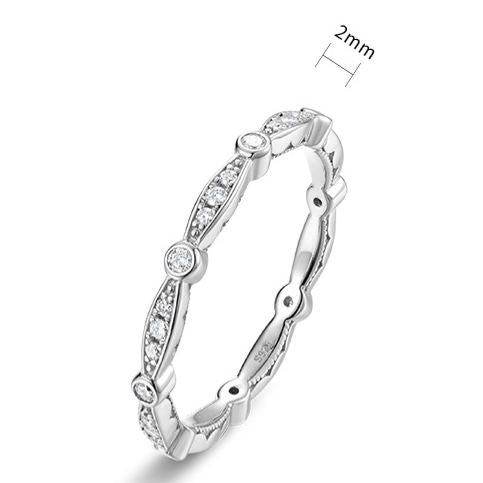 S925 Sterling Silver Thin-Band Moissanite Ring