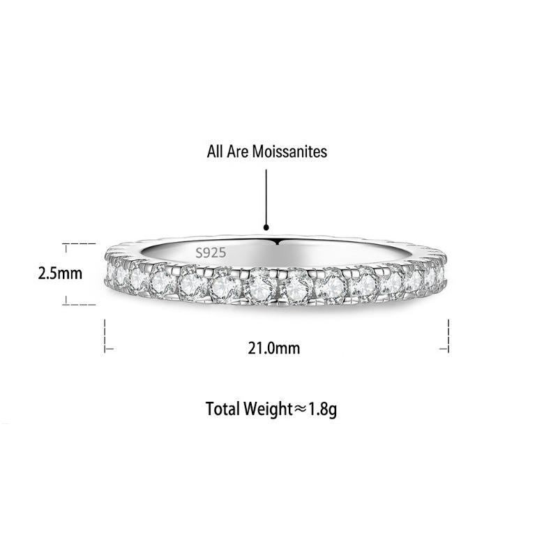 S925 Sterling Silver Moissanite Ring
