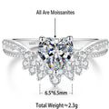 S925 Silver Heart-Shaped Moissanite Ring