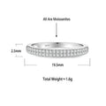 S925 Silver Half-Band Moissanite Ring