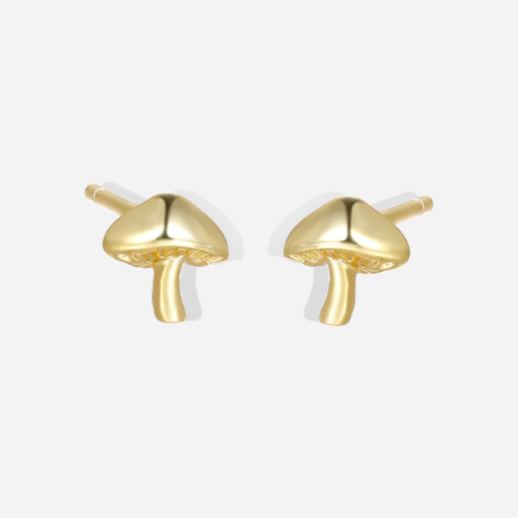 S925 Sterling Silver Mushroom Stud Earrings