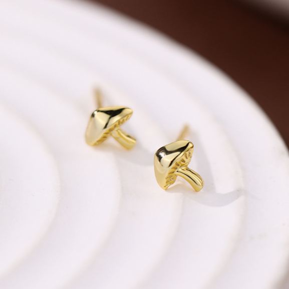 S925 Sterling Silver Mushroom Stud Earrings