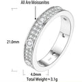 S925 Silver 18K Rose Gold Moissanite Ring
