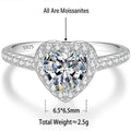 S925 Silver Heart-Shaped Ring with Colored Moissanite