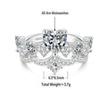 S925 Silver Heart and Crown Ring with Colorful Moissanite