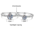S925 Sterling Silver Snake Ring with Six-Prong Set Colored Moissanite