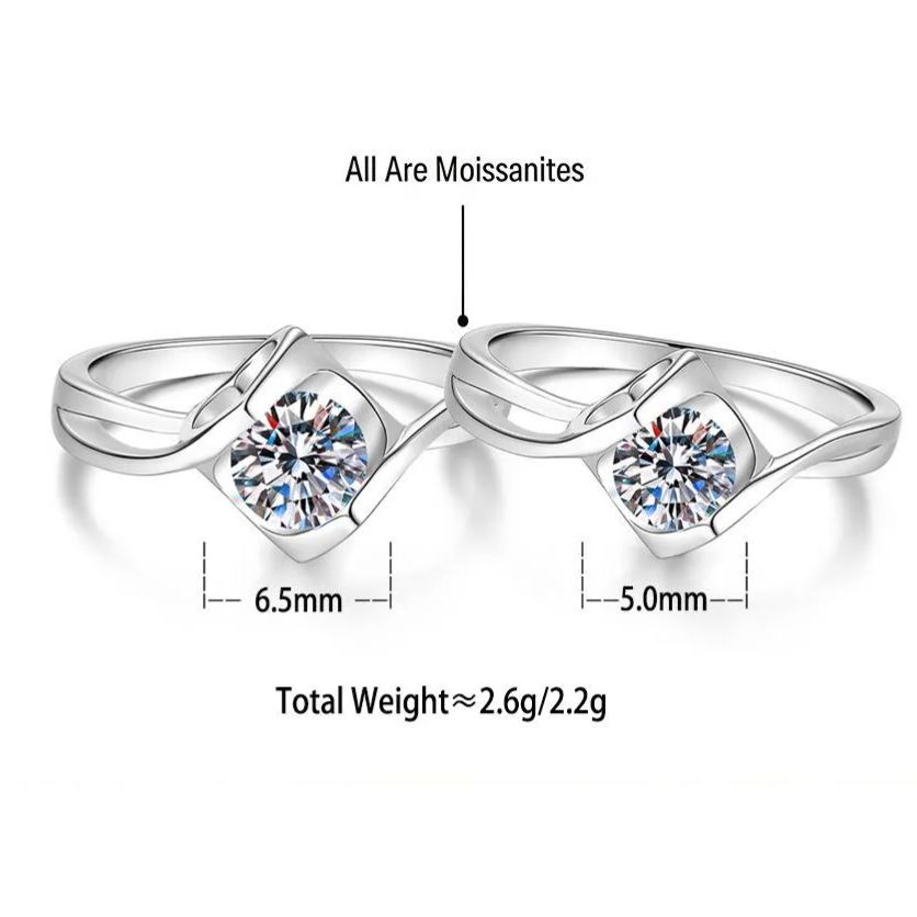 S925 Twisted Ring with Colored Moissanite
