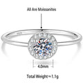 S925 Silver Round Ring with Colored Moissanite