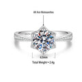 S925 Silver Hexagram Ring with Colorful Moissanite