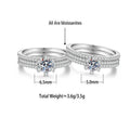 925 Sterling Silver Three-Row Moissanite Ring