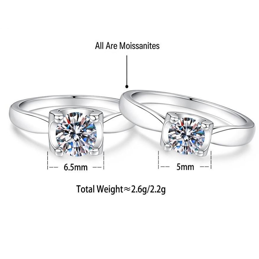 S925 Sterling Silver "Bull's Head" Setting Ring with Colorful Moissanite