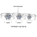S925 Sterling Silver Six-Prong Moissanite Ring