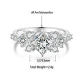 S925 Silver Ring with Colorful Square Moissanite