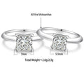 S925 Sterling Silver Square-Cut Colored Moissanite Ring