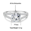 S925 Sterling Silver Square Ring with Colored Moissanite