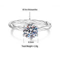S925 Sterling Silver Twisted-Band Ring with Colorful Moissanite