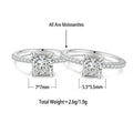S925 Silver Square-Cut Colored Moissanite Ring