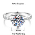 S925 Sterling Silver Four-Prong Set Round Colored Moissanite Ring