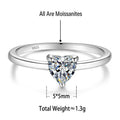 S925 Sterling Silver Six-Prong Round Colored Moissanite Ring