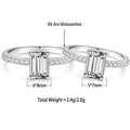 S925 Sterling Silver Rectangular Moissanite Ring