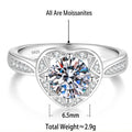 S925 Sterling Silver Six-Prong Round Colored Moissanite Ring