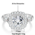 S925 Sterling Silver Ring with Colored Moissanite