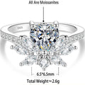 S925 Sterling Silver Six-Prong Round Colored Moissanite Ring