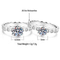 S925 Sterling Silver Moissanite Honeycomb Six-Prong Ring