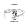 S925 Sterling Silver Four-Prong Ring with Colored Moissanite