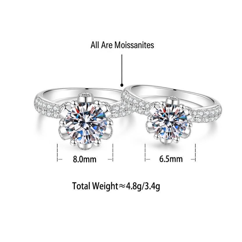 S925 Sterling Silver Moissanite Ring