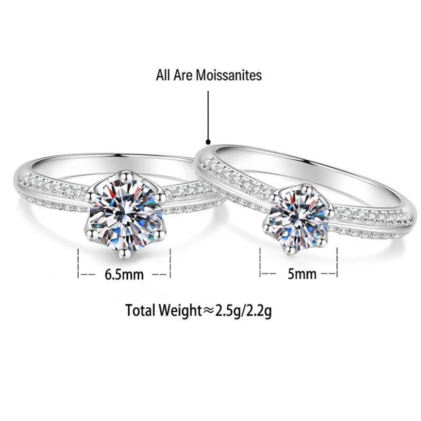 S925 Sterling Silver Moissanite Ring