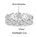 S925 Sterling Silver Rectangular Moissanite Ring