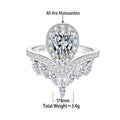S925 Sterling Silver Teardrop Moissanite Ring