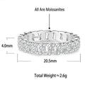 S925 Sterling Silver Moissanite Ring Plated with PT950 Platinum