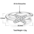 S925 Sterling Silver Moissanite Crisscross Ring