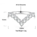 S925 Sterling Silver V-Shaped Moissanite Ring