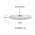 S925 Sterling Silver Micro-Pave Moissanite Ring
