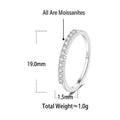 S925 Silver Micro-Pave Moissanite Ring