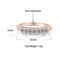 S925 Sterling Silver Rose Gold Moissanite Ring