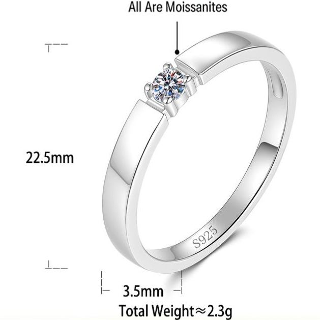 S925 Sterling Silver Moissanite Couple's Rings