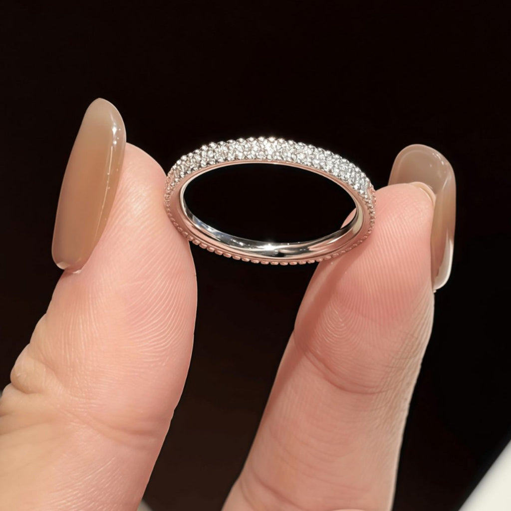 S925 Silver Moissanite Eternity Band