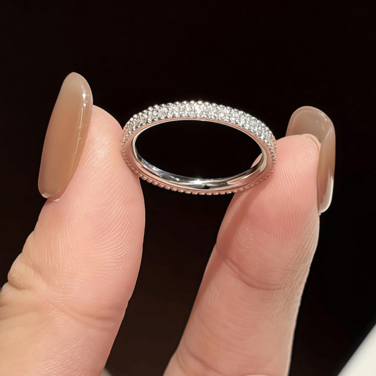 S925 Silver Moissanite Eternity Band