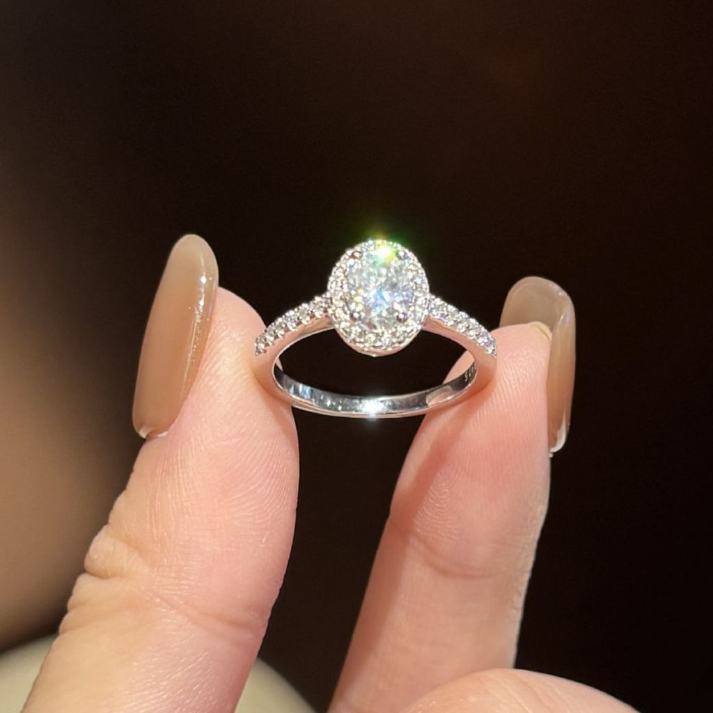 S925 Sterling Silver Moissanite Gemstone Ring