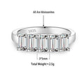 S925 Sterling Silver Rectangular Moissanite Ring