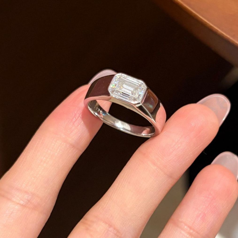 S925 Sterling Silver Moissanite Ring